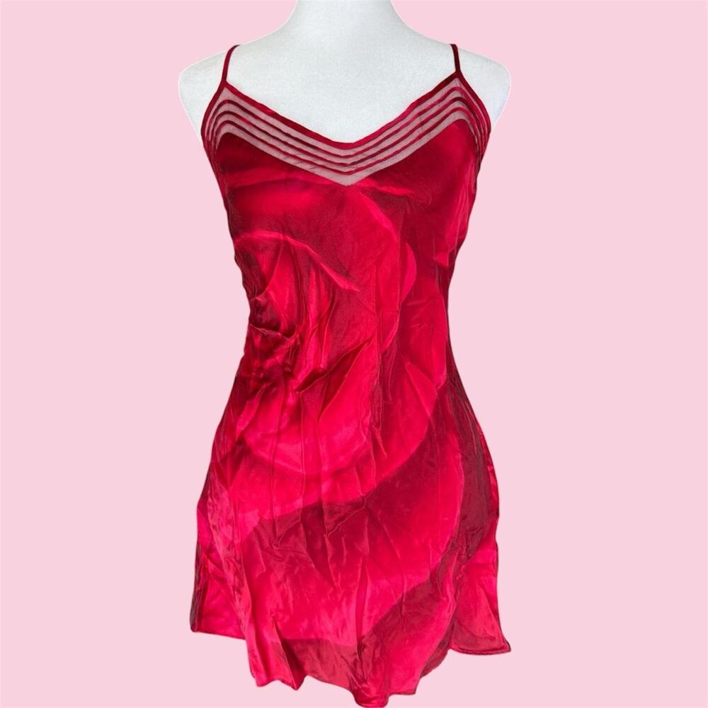Vintage 2001 Victoria's Secret 100% silk slip dress with abstract swirl pattern
